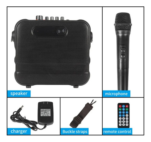 Megafono Portatil Bluetooth Con Microfono Inalambrico M-669i