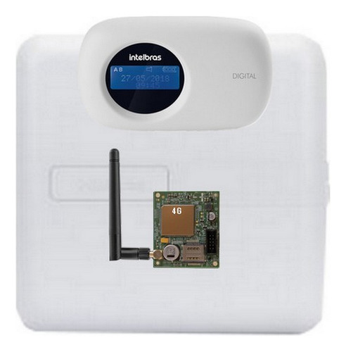 Kit Alarme Intelbras Amt 2018e Smart 4g 9 Sensor Porta 2 Ivp
