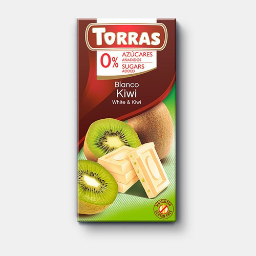 Chocolate Blanco Con Kiwi Torras 0% Azucar  Sin Gluten