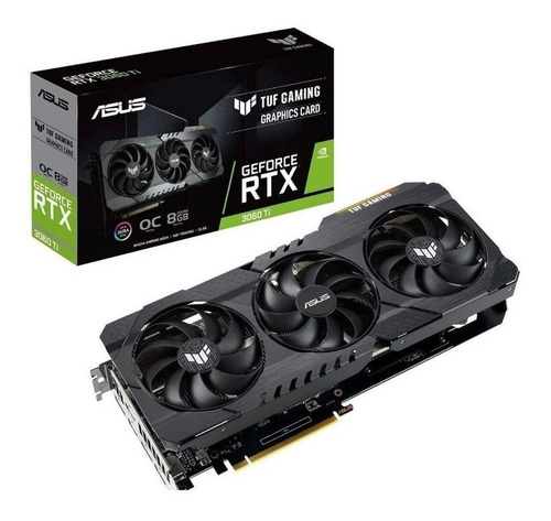 Placa de vídeo Nvidia Asus  TUF Gaming GeForce RTX 30 Series RTX 3060 Ti TUF-RTX3060TI-O8G-GAMING OC Edition 8GB