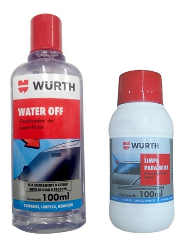 1 Cristalizador Water Off E 1 Limpa Parabrisa Wurth