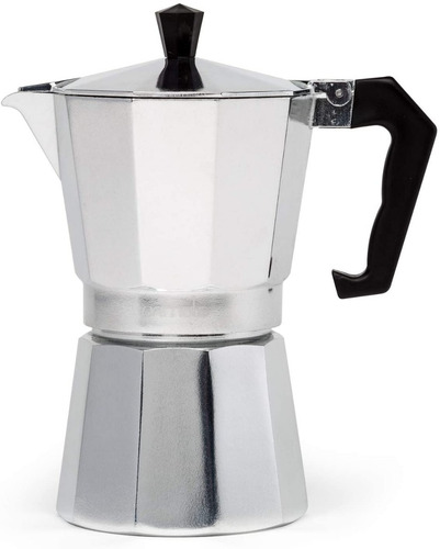 Cafetera Greca Estilo Italiana En Aluminio Para 6 Tazas