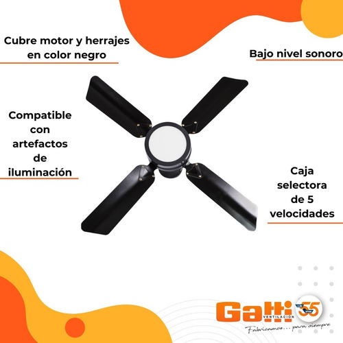 Imagen 6 de 9 de Ventilador De Techo De Chapa Nacional C/ Rulemanes Gatti Ventilación