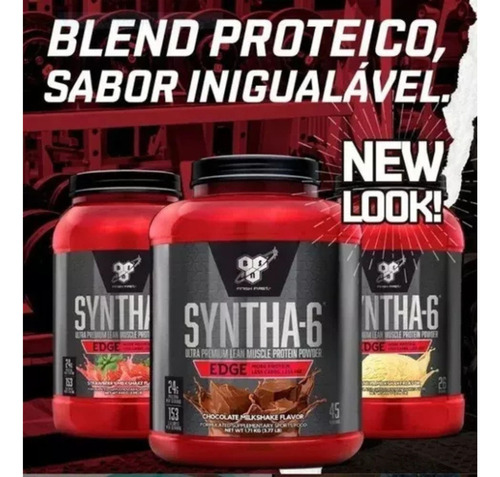 Bsn Syntha 6 Whey Protein Morango 1.82kg Lata 48 Porções