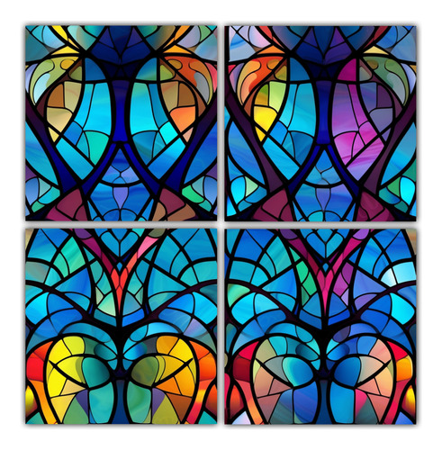 100x100cm Lienzos Forma Creatividad Stained Glass Flores