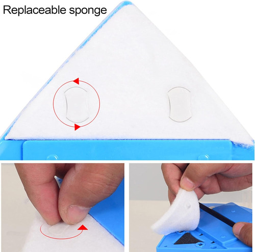 Limpia Vidrio Magnético Triangular Con Respuestos Iman