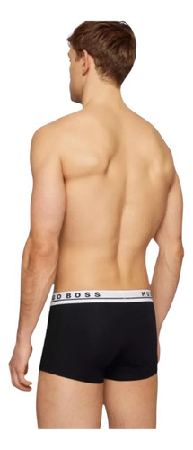 Boxer Trunk Hugo Boss 3 Pack Negro Algodón Para Hombre