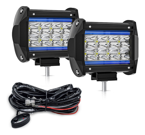 Luces De Trabajo Led 4  2pcs Drl/angel Eye Spot Flood Combo