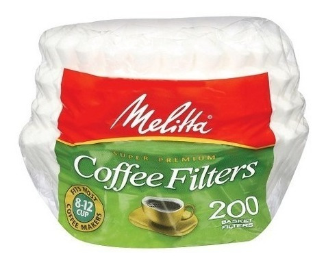 Filtro Papel Cestinha P/ Cafeteira 8-12 Cups C/ 200 Melitta