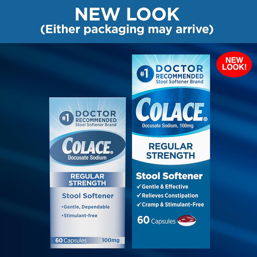 Colace Regular Strength Stool Softener 100 Mg Capsules 60