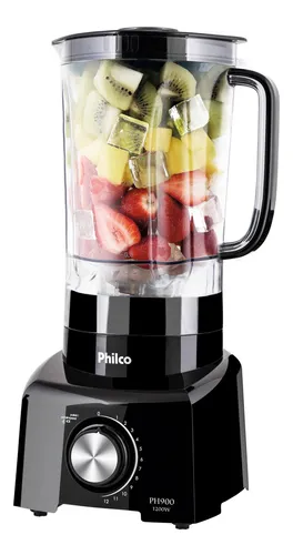 Liquidificador Philco 1200W 3L 12 Velocidades Preto PH900 127V