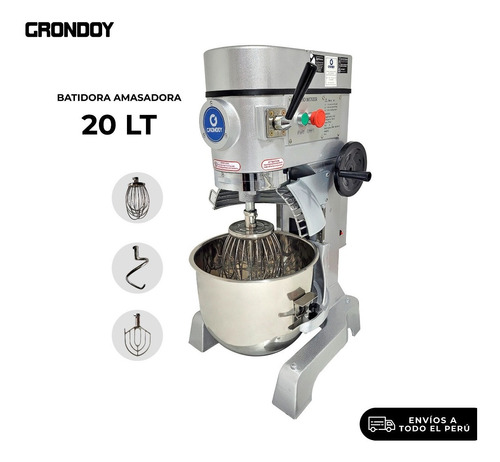 Batidora Industrial Amasadora Mezcladora 20 Lt. Bowl Acero