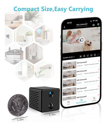 Mini Cámara Wifi Cámara Espía Oculta Almacenamiento En