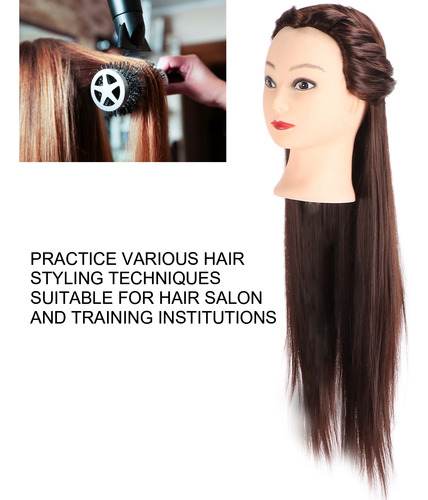 Manequim De Cabeça Para Modelar O Cabelo, Marrom Escuro, Prá