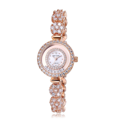 Royal Crown - Reloj De Pulsera Para Mujer Con Cristales De L
