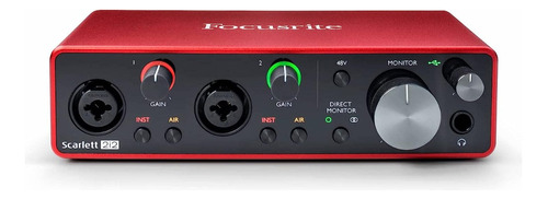 Interfaz De Audio Focusrite Scarlett 2i2 Roja 3.ª Gen