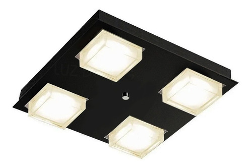 Plafon Led Cube 4 Luces Negro Alta Potencia Led Dimerizable