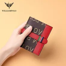 Williams Polo-billetera De Cuero De Lujo Para Mujer, Tarjete