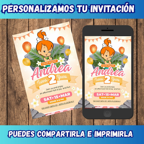 Invitación Digital Imprimible O Comparte Pebbles Pebbles