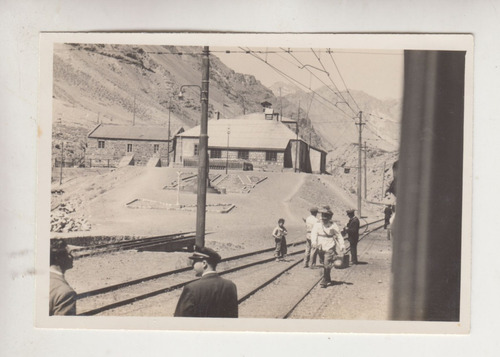 Chile Antigua Fotografia De Estacion Ferrocarril Las Cuevas 