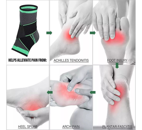 2 Pcs Tobillera De Soporte De Compresión Del Tendon Aq