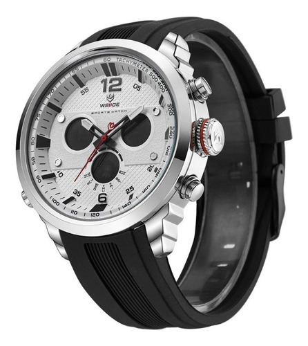 Relógio Masculino Weide Anadigi Wh-6303 - Preto Prata Branco