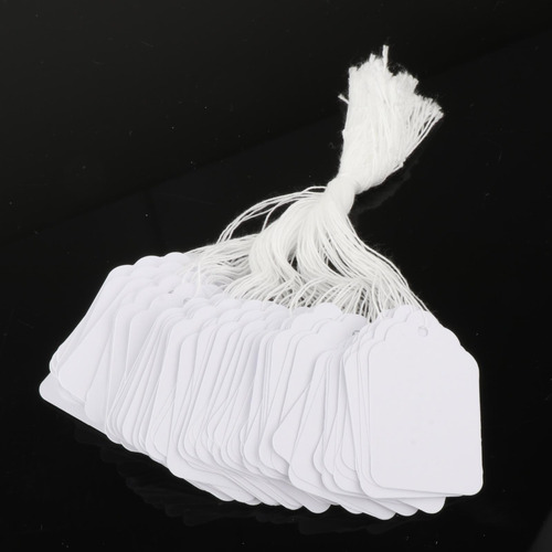 100x Etiquetas Penduradas De Preço, 48x30mm Branco