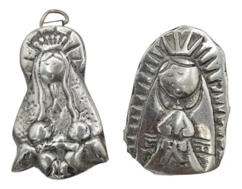 Recuerdito De Bautizo Virgen Guadalupe Moño Angel De Pewter