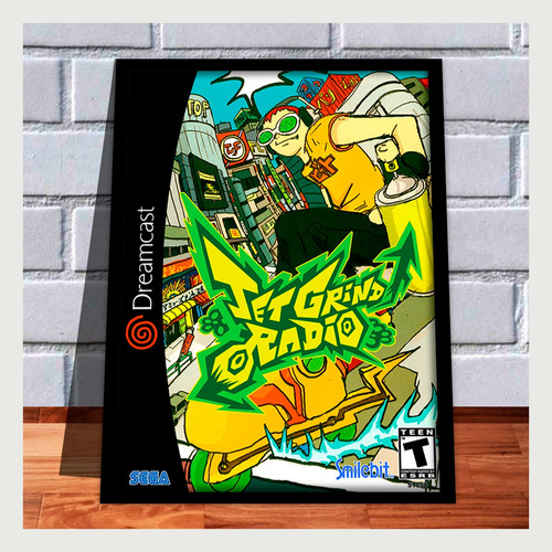 Quadro Decorativo Gamer Capa Jet Grind Radio A3 Dreamcast