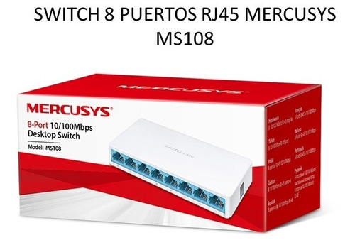 Switch 8 Puertos Rj45 Mercusys Modelo Ms108