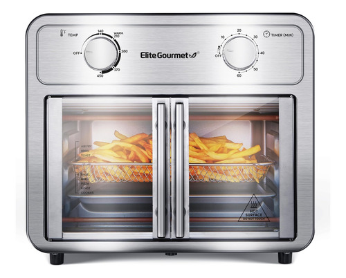 Elite Gourmet Eaf1222ss Horno Freidora De Aire Con Puertas F