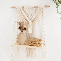 Comprar Estantería Colgante Macramé Boho Tejida A Mano Para Decora