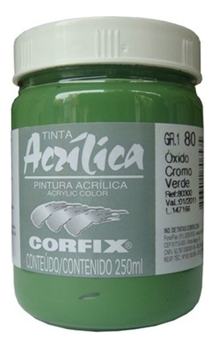 Tinta Acrílica Corfix 250ml 80 Óxido Cromo Verde