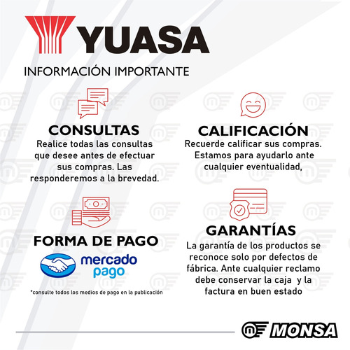 Batería Moto Yuasa Ytz6v Honda Biz 125 01/18