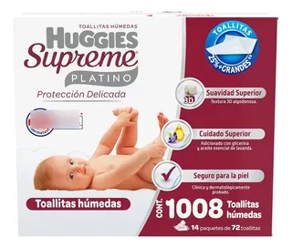 Toallitas Húmedas 14pk De 72 Toallas C/u Huggies Supreme