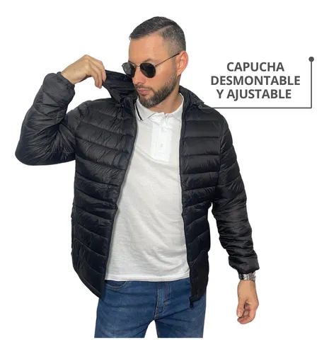 Campera Inflable Hombre Abrigada Con Capucha Desmontable