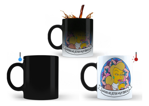 Taza Magica Cafe Ceramica Ahora No Estoy Muy Ebria Simpsons