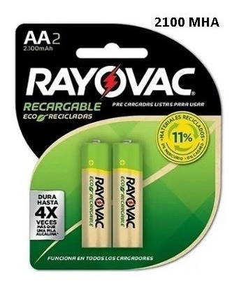 Pilas Recargables Rayovac Aa 2100 Mah Precargadas 2 Unidades