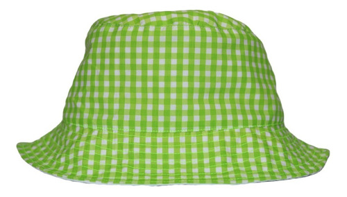 Imagen 1 de 4 de Bucket Hat Doble Vista Estampado Verde / Blanco.