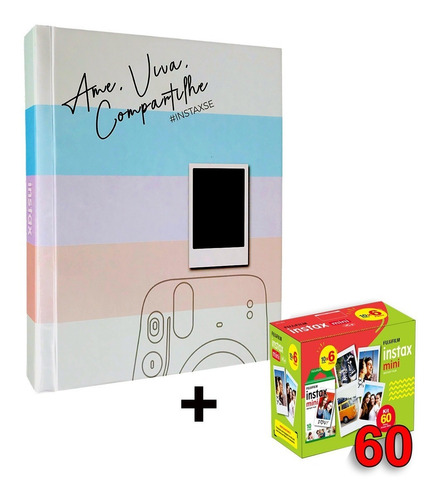 Álbum Instax Scrapbook+ Filme Instax Mini 60 Fotos