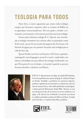 Imagem 4 de 4 de Livro Somos Todos Teólogos - R.c. Sproul - Fiel - Capa Dura