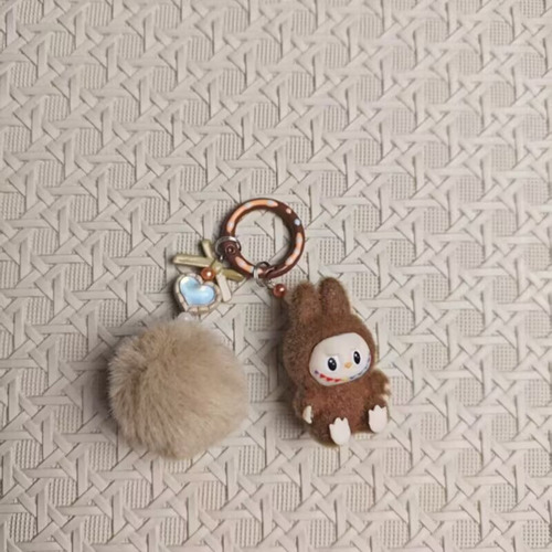 Mini Labubu Keychain Cartoon Creative Collection Plush Doll