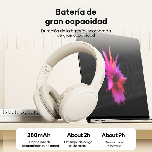 Auriculares Inalámbricos Bluetooth Plegables Lenovo Academia Training Th30, Color Rosa Rosa