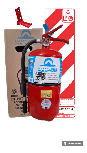Matafuego Polvo Quimico Abc 5kg + Baliza + Soporte + Oblea
