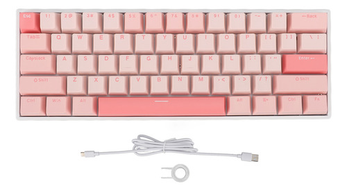 Teclado Mecánico Rgb De 61 Teclas Azul Usb C Con Cable Para