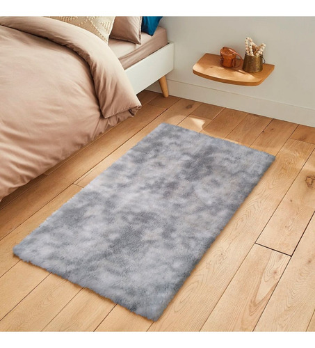 Tapete Decorativo 60x40cm Baño Recámara Sala Felpaultrasuave Ancho 40 Cm Color Gris Diseño De La Tela Geométrica Largo 60 Cm