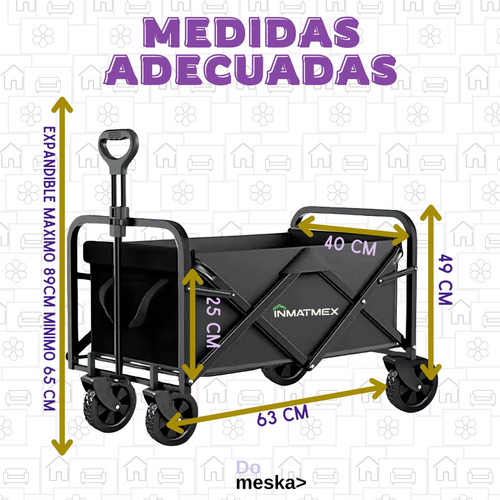 Carrito Portatil Multiuso Para Mascota, Niños,playa Inmatmex