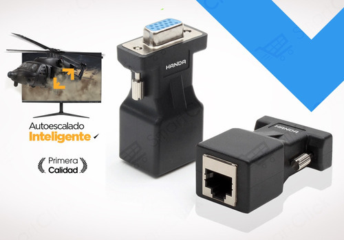 Extensor Vga Por Utp Rj45 Lan Cable Alargue Hasta 20m 1080p