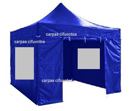 Toldo Carpa 3x3 Cerrado 4 Lados 2 Ventanas Paredes Gruesa 