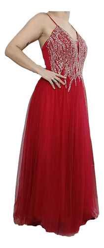 Vestido De Fiesta Deslumbrante Con Canutillos Y Lentejuelas